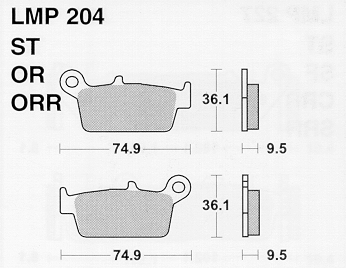 Колодки дискового тормоза AP Racing LMP204 OR  (FDB539 / FA131)