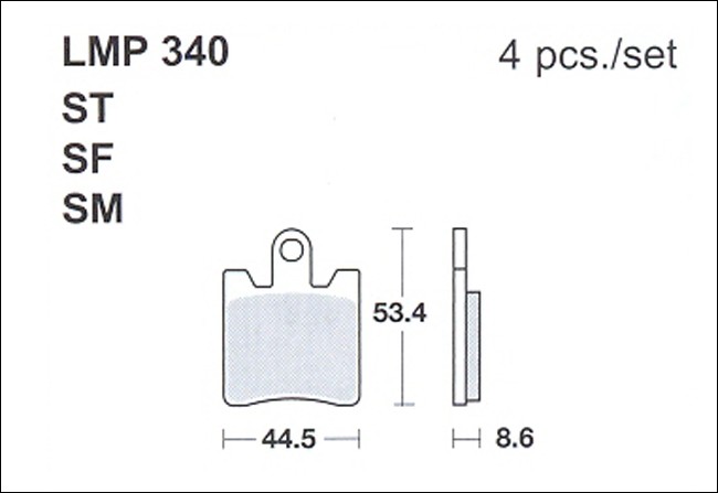 Колодки дискового тормоза AP Racing LMP340 SM  (FDB2085 / FA423)