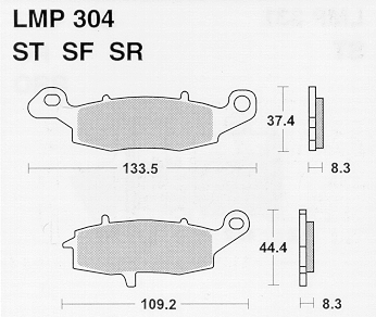 Колодки дискового тормоза AP Racing LMP304 SR  (FDB2049 / FA231 / FA259)