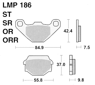 Колодки дискового тормоза AP Racing LMP186 OR  (FDB314 / FA067)