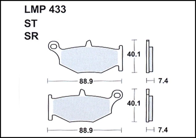 Колодки дискового тормоза AP Racing LMP433 SR  (FDB2213 / FA419)