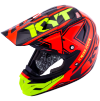 Шлем (кроссовый) KYT CROSS OVER KTIME красный/желтый глянцевый - XL