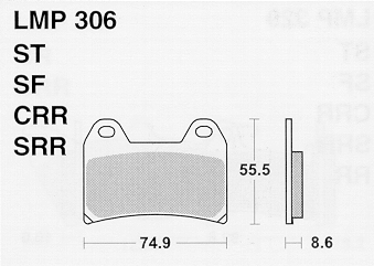 Колодки дискового тормоза AP Racing LMP306 ST (FDB2042 / FDB2099 / FA244)